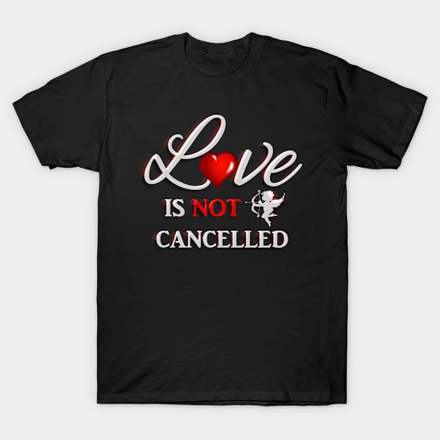 Happy Valentine's Day Love is Not Cancelled T-Shirt by Tainted Designs